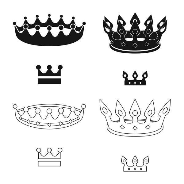 Objeto isolado de símbolo medieval e nobreza. Conjunto de ilustração vetorial medieval e monárquica . — Vetor de Stock