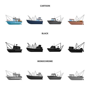 Vector illustration of transport and industrial logo. Collection of transport and yacht vector icon for stock. clipart