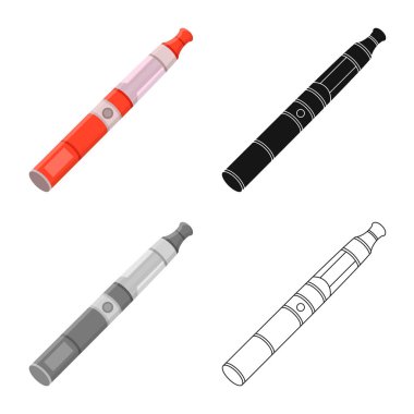 Sigara ve vape sembolüvektör illüstrasyon. Stok için sigara ve elektronik vektör simgesi seti.