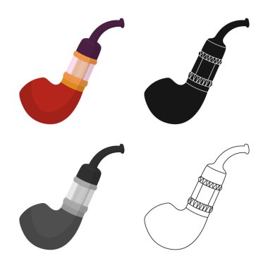 Buharlaştırıcı ve elektronik logo izole nesne. Web için buharlaştırıcı ve buhar stok sembolü koleksiyonu.