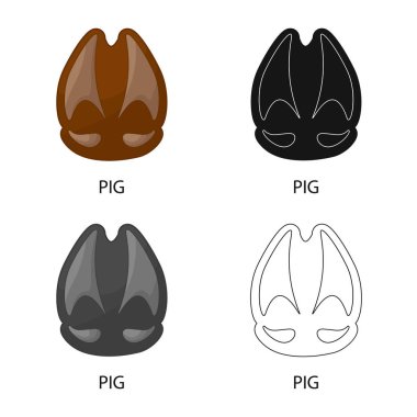 Domuz vektör illüstrasyon ve parça işareti. Domuz ve iz stok vektör illüstrasyon koleksiyonu.