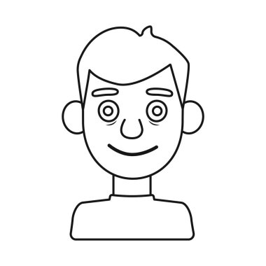 Adamın izole nesnesi ve gülümseme işareti. Adam ve gülmek stok vektör illüstrasyon Koleksiyonu.