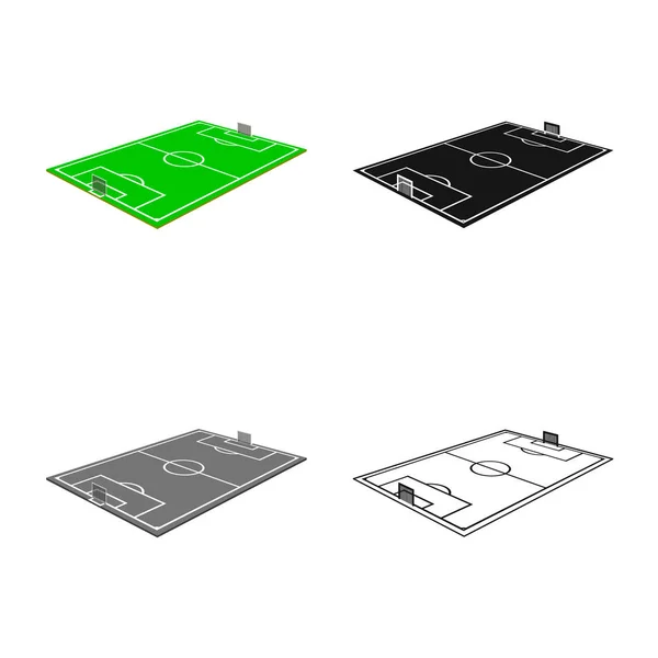 Conception vectorielle du logo du football et du terrain. Jeu d'illustration vectorielle de stock de soccer et de gazon . — Image vectorielle