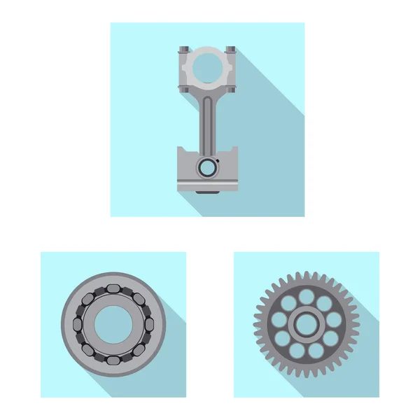 Vector design van de auto en deel symbool. Set van auto en auto vector pictogram voor voorraad. — Stockvector