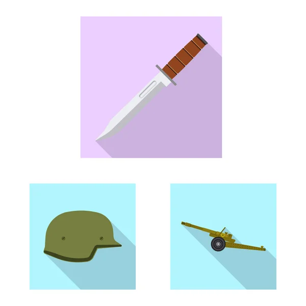 Conception vectorielle du logo de l'arme et du pistolet. Ensemble d'armes et symbole de stock de l'armée pour le web . — Image vectorielle