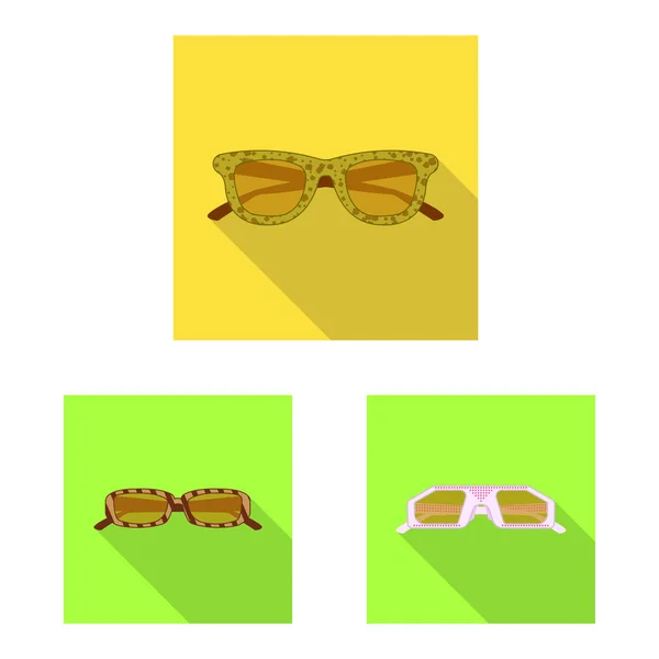 Diseño vectorial de gafas y gafas de sol icono. Colección de gafas y accesorio stock vector ilustración . — Vector de stock