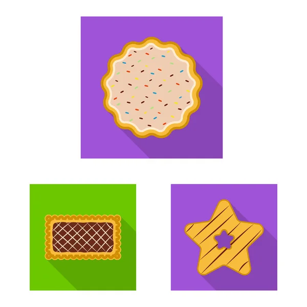 Векторная иллюстрация печенья и выпечки. Набор векторных иллюстраций для печенья и шоколада . — стоковый вектор