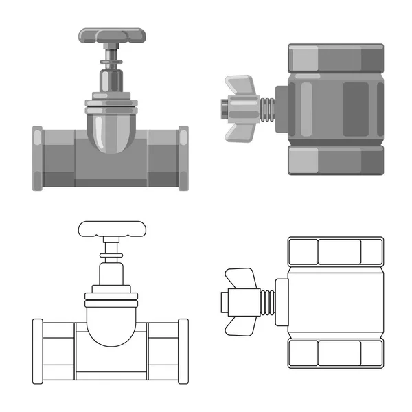 Illustration vectorielle du logo du tuyau et du tube. Collecte d'icône vectorielle de tuyau et de pipeline pour stock . — Image vectorielle