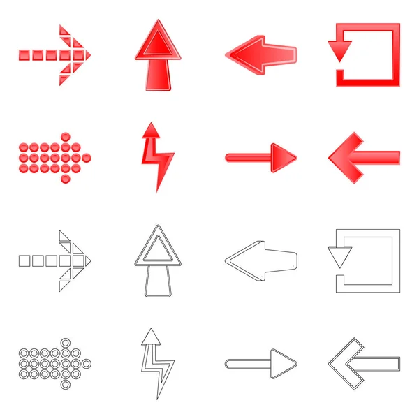 Oggetto isolato di elemento e segno di freccia. Set di elementi e icone vettoriali di direzione per stock . — Vettoriale Stock