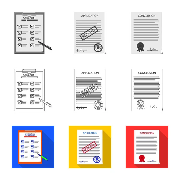 Isolerade objekt i formulär och dokument tecken. Uppsättning av formuläret och markera lager vektorillustration. — Stock vektor