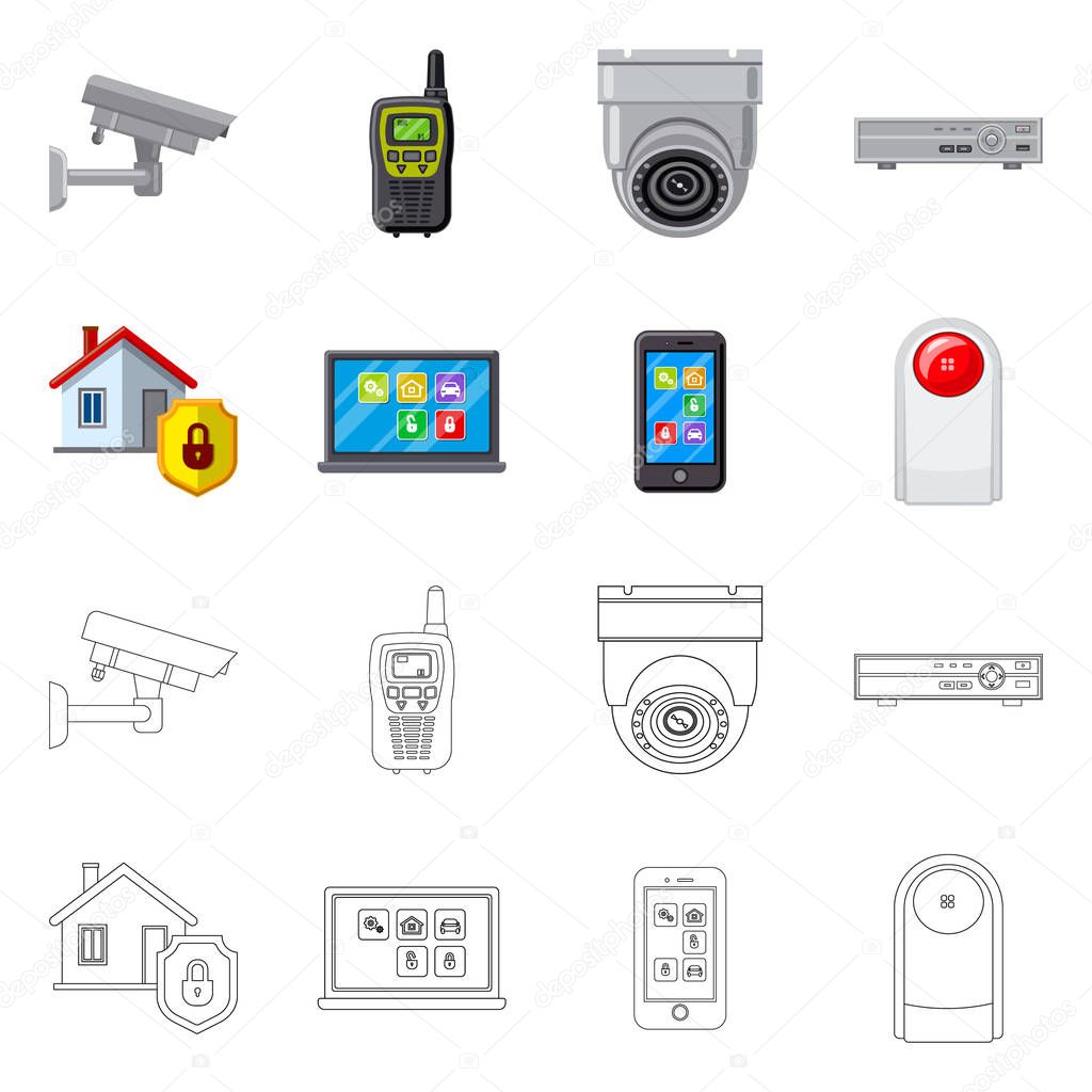 Isolated object of office and house sign. Collection of office and system stock vector illustration.