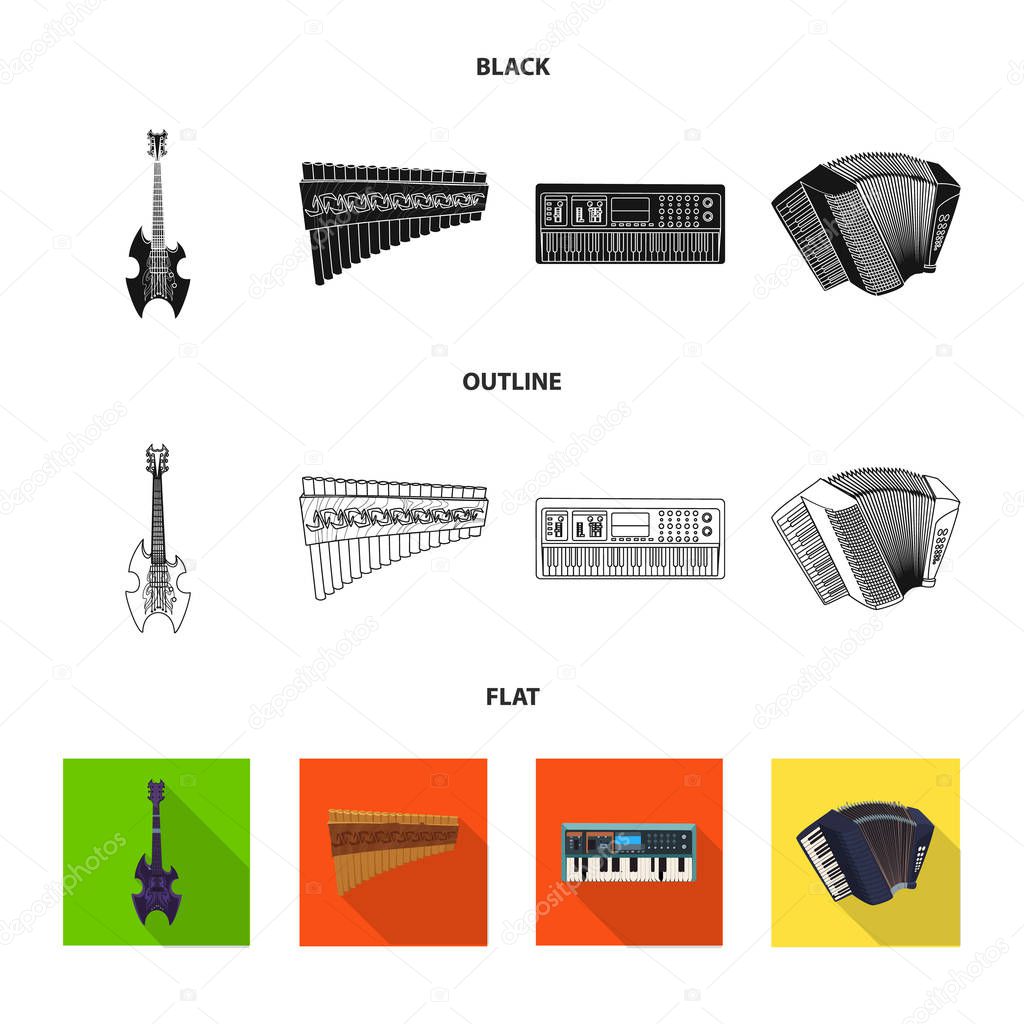 Vector design of music and tune logo. Collection of music and tool stock vector illustration.