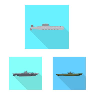 Askeri ve nükleer işareti vektör Illustration. Askeri kümesi ve web için gemi hisse senedi simgesi.