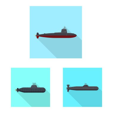 Askeri ve nükleer işaret vektör illüstrasyon. Web için askeri ve gemi stok sembolü toplama.