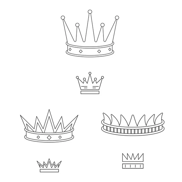 Vector design of queen and heraldic sign. Set of queen and vip stock symbol for web. — Stock Vector