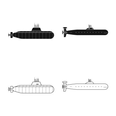 İşareti savaş ve gemi tasarımı vektör. Savaş ve filo hisse senedi vektör çizim.