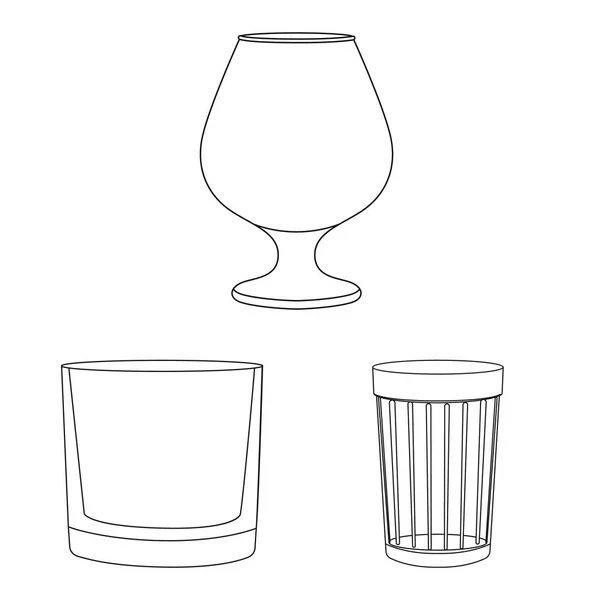 Izolowany obiekt potraw i ikona kontenera. Kolekcja potraw i wyrobów szklanych ilustracji wektorowych. — Wektor stockowy