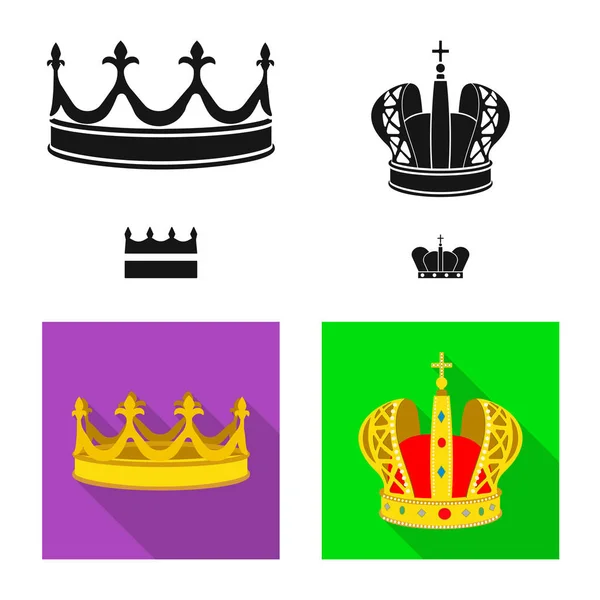 Vectorillustratie van de middeleeuwse en symbool van de adel. Set van middeleeuwse en monarchie vector pictogram voor voorraad. — Stockvector