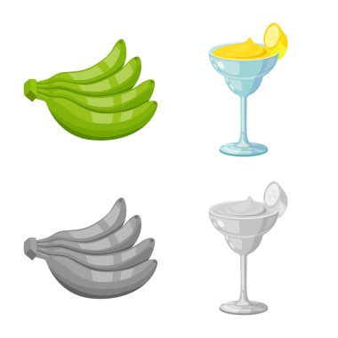 Doğal ve vejetaryen logo vektör tasarımı. Hisse senedi için doğal ve yeme vektör simge topluluğu.