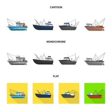 Ulaşım ve endüstriyel işaret vektör tasarımı. Web için ulaşım ve yat stok sembolü seti.