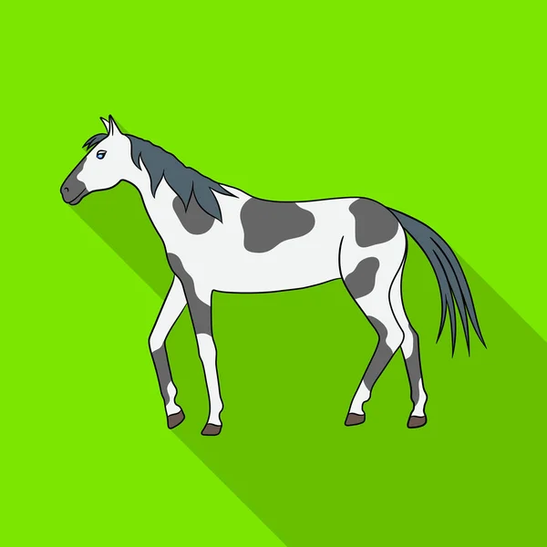 馬とダップルサインのベクトルデザイン。ウェブ用馬と動物相のストックシンボルのセット. — ストックベクタ