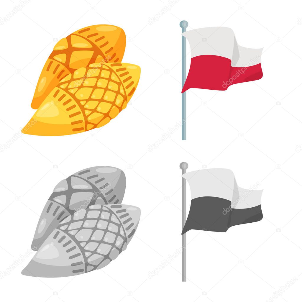 Isolated object of traditional and tour icon. Collection of traditional and landmarks stock symbol for web.