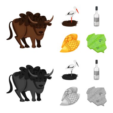 Vektör çizim geleneksel ve tur logosu. Geleneksel topluluğu ve web için yerler hisse senedi simgesi.