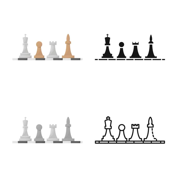 Vektor-Illustration von Spiel und Schachsymbol. Set von Spiel- und Strategievektorsymbolen für Aktien. — Stockvektor