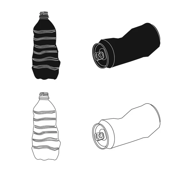 Izolowany obiekt ikony odmowy i śmieci. Zestaw ilustracji wektorowych odpadu i odpadów. — Wektor stockowy