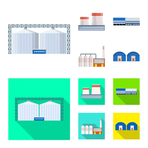 Isolé objet de production et icône de structure. Ensemble d'illustration vectorielle de stock de production et de technologie . — Image vectorielle