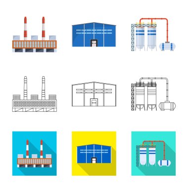 Üretim ve yapısı simge vektör tasarımı. Üretim ve teknoloji hisse senedi simgesi için web topluluğu.