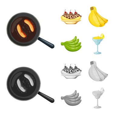 Doğal ve vejetaryen işareti vektör tasarımı. Doğal ve yeme hisse senedi vektör çizim topluluğu.