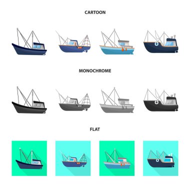 Ulaşım ve endüstriyel sembol izole nesne. Web için ulaşım ve yat stok sembolü koleksiyonu.