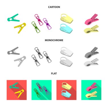 Retro ve pin sembolüvektör illüstrasyon. Web için retro ve ekipman stok sembolü koleksiyonu.