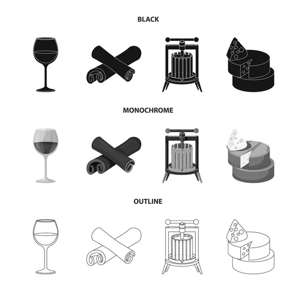 Векторный дизайн символа фермы и виноградника. Коллекция векторной иконки фермы и продукта для склада . — стоковый вектор