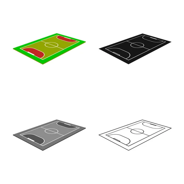Izolovaný objekt a nápis na hřišti. Výběr symbolu pole a fotbalového hřiště pro web. — Stockový vektor