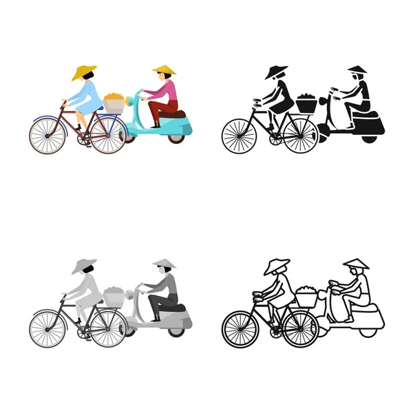 Motosiklet ve taşıma logosu izole nesne. Motosiklet koleksiyonu ve stok için vektör simgesi teslim. — Stok Vektör