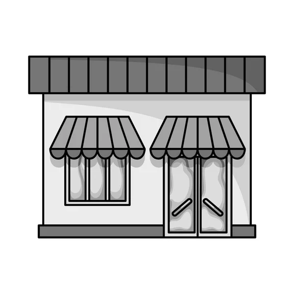 Mağaza ve bakkal sembolü izole nesne. Stok için mağaza ve cephe vektör simgesi kümesi. — Stok Vektör