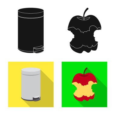 Çöp ve önemsiz işareti vektör tasarımı. Stok için atık ve atık vektör simgesinin toplanması.