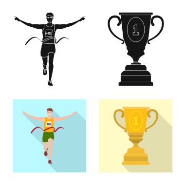 Spor ve kazanan logo vektör Illustration. Spor ve fitness hisse senedi simgesi için web topluluğu.