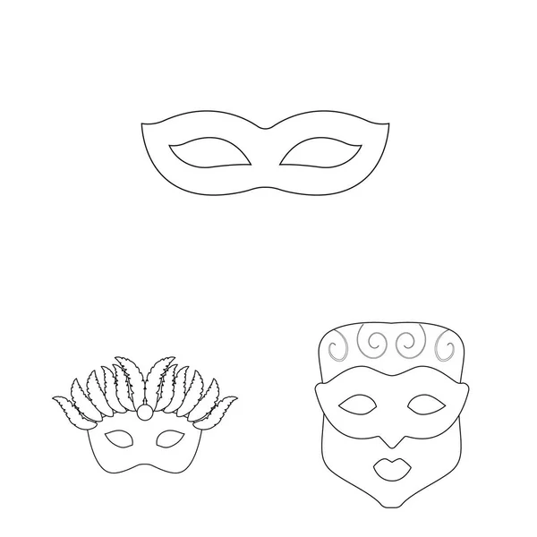 Isoliertes Objekt der Maskerade und Mysteriensymbol. Sammlung von Maskerade und Festival-Vektor-Symbol für Aktien. — Stockvektor