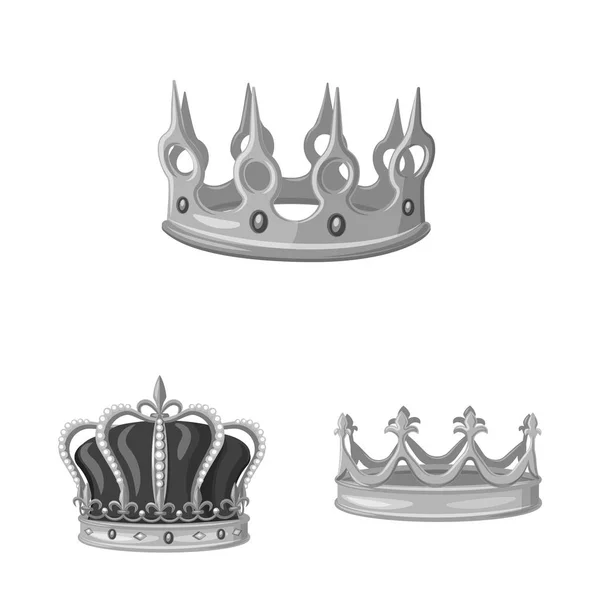 Vector illustration of jewel and vip icon. Set of jewel and nobility vector icon for stock. — Stock Vector