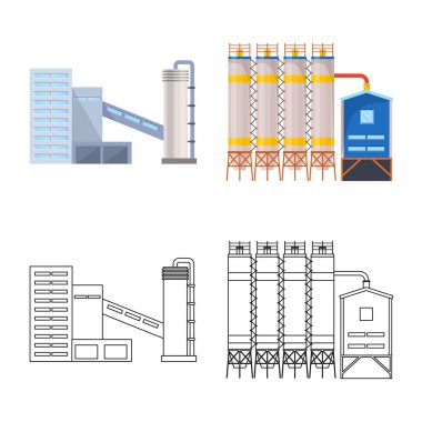 Üretim ve yapısı logo vektör Illustration. Üretim ve teknoloji vektör simgesini hissenin koleksiyonu.