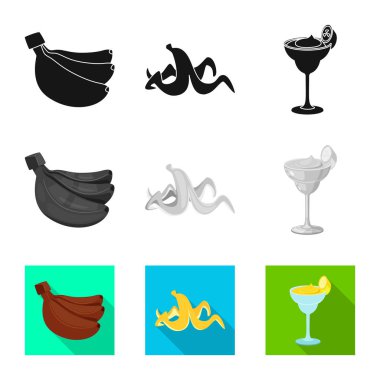 Doğal ve vejetaryen simgesi yalıtılmış nesne. Hisse senedi için doğal ve yeme vektör simge kümesi.