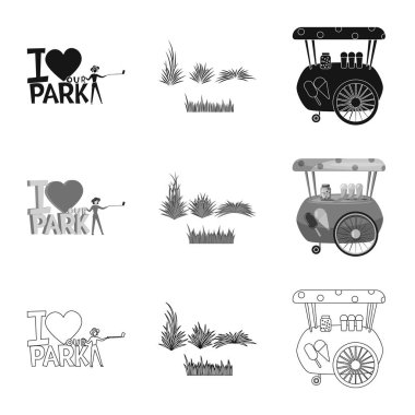 İzole işareti kentsel ve sokak nesne. Gevşeme hisse senedi vektör çizim ve kentsel kümesi.