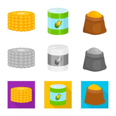 Mısır tarlası ve sebze simge vektör tasarımı. Mısır tarlası ve vejetaryen hisse senedi vektör çizim.