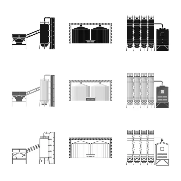 Icono de objeto aislado de producción y estructura. Colección de producción y tecnología icono vectorial para stock . — Archivo Imágenes Vectoriales