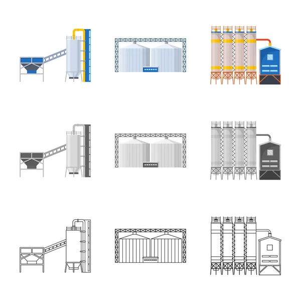 Vektor design produktion och struktur skylt. Uppsättning av produktion och teknik lager vektorillustration. — Stock vektor