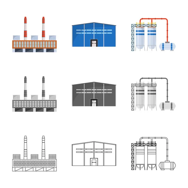 Conception vectorielle de l'icône de production et de structure. Collection d'icônes vectorielles de production et de technologie pour stock . — Image vectorielle