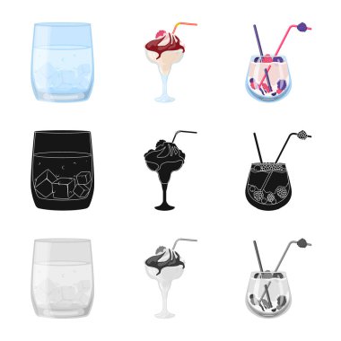 İçki ve restoran tabelası vektör Illustration. İçki ve madde stok vektör çizim koleksiyonu.